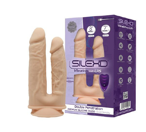 Подвійний фалоімітатор з вібрацією SilexD Double Gusto Vibro Flesh (Model 1 size 8