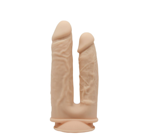 Подвійний фалоімітатор з вібрацією SilexD Double Gusto Vibro Flesh (Model 1 size 8