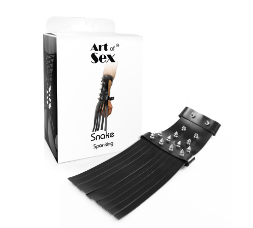 Кожаная БДСМ перчатка-хлыст Art of Sex - Snake