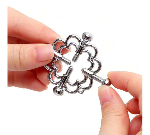 Зажимы для сосков винтовые, цвет Серебро