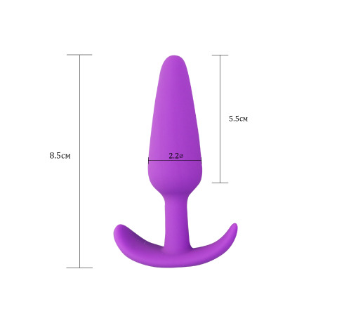 Анальна пробка Velvet Bullet S, оксамитовий силікон, колір Фіолетовий