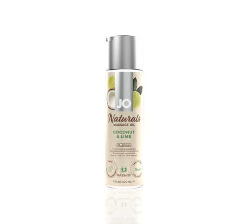 Массажное масло System JO – Naturals Massage Oil – Coconut & Lime с натуральными эфирными маслами (120 мл)