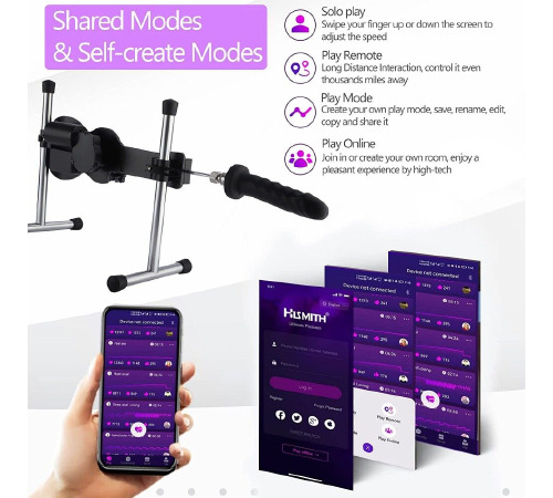 Смарт секс-машина Hismith AK-09 Sex Machine APP з фалоімітатором, бездротовий пульт ДК