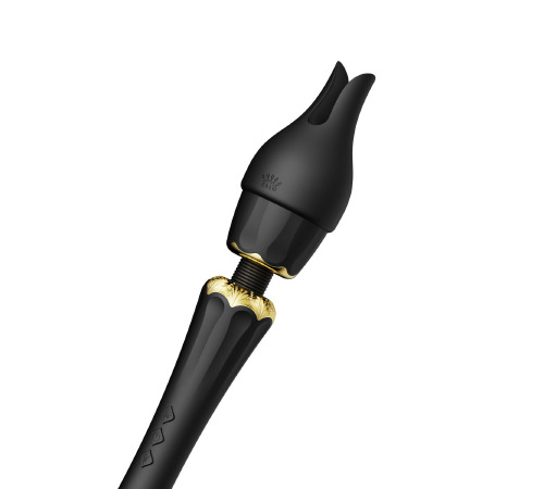Вібромасажер з насадками Zalo — Kyro Wand Obsidian Black