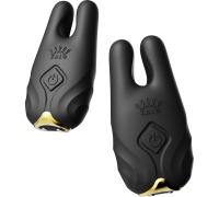 Смарт-вібратор для грудей Zalo - Nave Obsidian Black, пульт ДК, робота через додаток