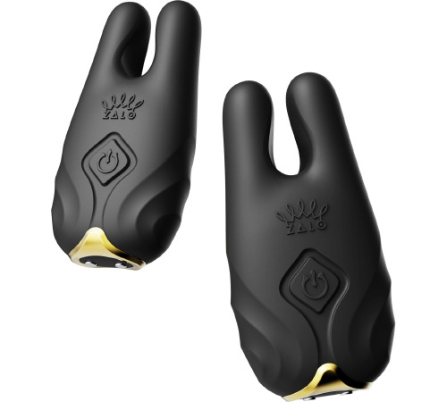 Смарт-вібратор для грудей Zalo - Nave Obsidian Black, пульт ДК, робота через додаток