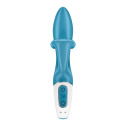 Вибратор кролик с тройным отростком Satisfyer Embrace me Turquoise, 2 мотора, диаметр 3,6 см