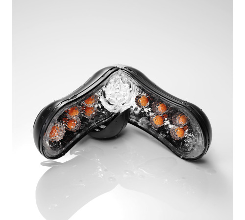 Мастурбатор Tenga Flip Orb Strong — Orange Crash, з можливістю зміни тиску та стимулювальними кулька