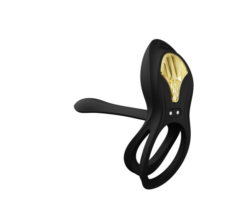 Смарт-ерекційне кільце Zalo - BAYEK Obsidian Black, подвійне з ввідною частиною, пульт ДК