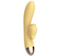 Вібратор-кролик з підігрівом і пустотливим язичком для клітора Leten Wonderful Yellow