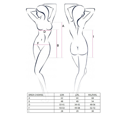 Сорочка приталенная с чашечками BRIDA CHEMISE black L/XL - Passion Exclusive, трусики