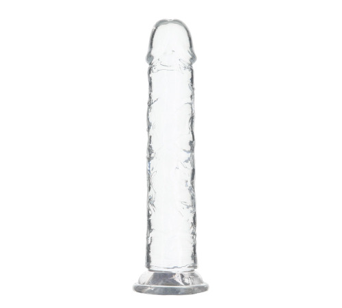 Прозрачный фаллоимитатор ADDICTION Vertical Dong 8″, присоска, диаметр 3,8 см, вибропуля в подарок
