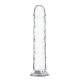 Прозрачный фаллоимитатор ADDICTION Vertical Dong 8″, присоска, диаметр 3,8 см, вибропуля в подарок