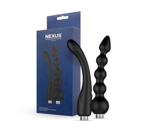 Набор анальных насадок для душа Nexus ADVANCED Shower Douche Duo Kit – Black, 2 шт