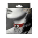 Чокер с кольцом для поводка Bijoux Pour Toi - FETISH Red, экокожа