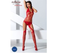 Бодістокінг Passion BS060 red, комбінезон, імітація трусиків і гольфів