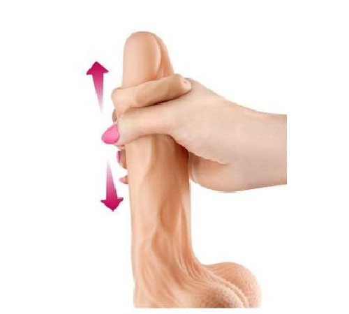 Фаллоимитатор с подвижной крайней плотью Real Body - Real JO, диаметр 4см, TPE