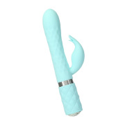 Роскошный кролик с ротацией и вибрацией Pillow Talk Lively, Teal, кристалл Сваровски, тройной отрост