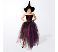 Костюм ведьмы с пышной юбкой и шляпой размер L-2XL