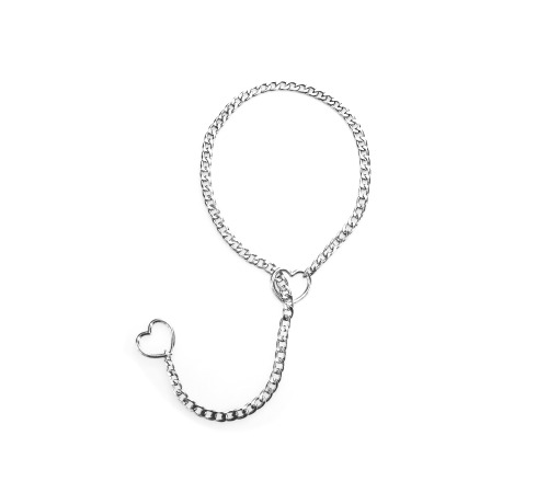 Украшение на шею сердца, цвет Серебро