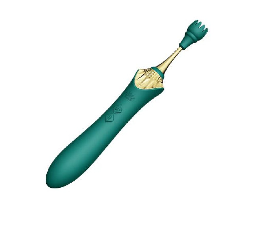 Вибратор двухсторонний универсальный Zalo Bess с насадками Green