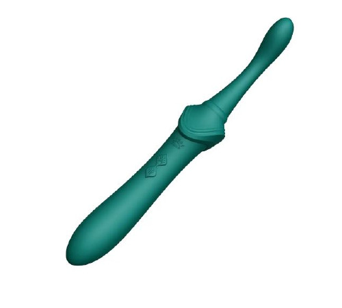 Вибратор двухсторонний универсальный Zalo Bess с насадками Green