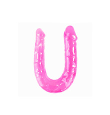 Фаллоимитатор двухсторонний, гелевый, розовый, диаметр 33мм и 27мм