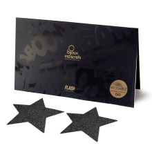 Пэстис - стикини Bijoux Indiscrets - Flash Star Black, наклейки на соски