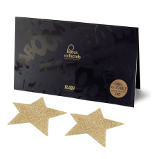 Пэстис - стикини Bijoux Indiscrets - Flash Star Gold, наклейки на соски