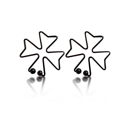 Зажим цветок с защипом, Черный