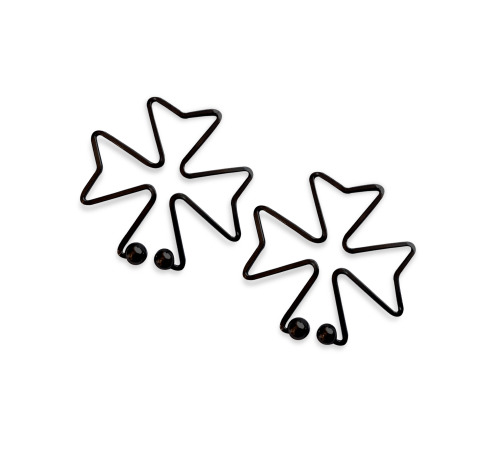 Зажим цветок с защипом, Черный