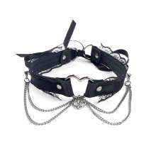 Сексуальный чокер Art of Sex - Karen из натуральной кожи, Черный