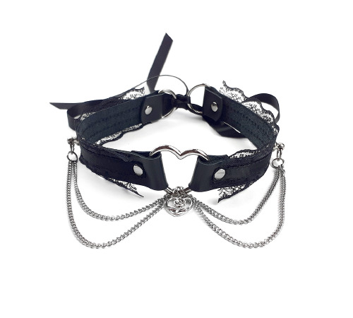 Сексуальный чокер Art of Sex - Karen из натуральной кожи, Черный