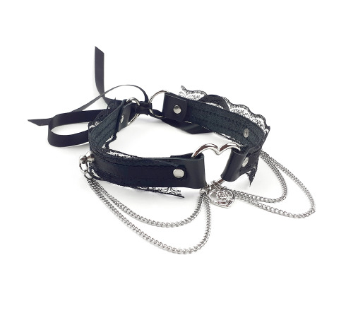 Сексуальный чокер Art of Sex - Karen из натуральной кожи, Черный