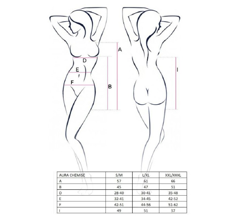 Розпродаж!!! Сорочка сукня AURA CHEMISE black XXL/XXXL - Passion