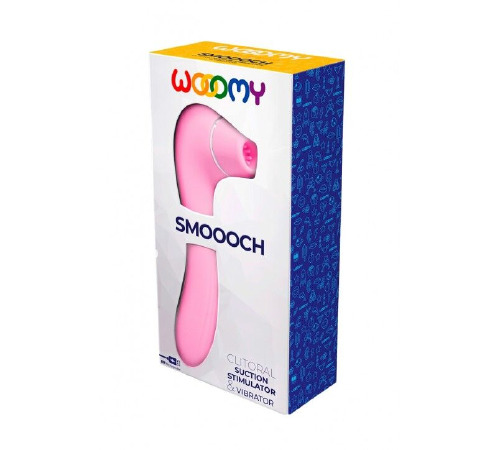 Вакуумный стимулятор с вибрацией Wooomy Smoooch Pink Clitoral Suction & Vibration