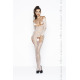 Бодистокинг Passion BS031 white, комбинезон с открытой грудью