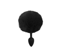 Силиконовая анальная пробка S Черная с Черным хвостиком