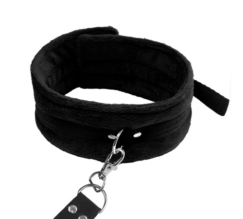 Нашийник з повідцем NeDlyaSkuki Soft Toch Light чорний