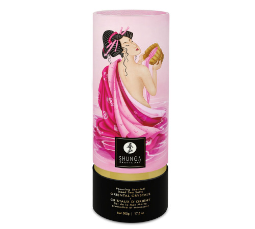 Пінлива сіль для ванни Shunga Dead Sea salt Oriental Crystals — Rose Petal (500 г), сіль Мертвого моря