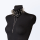 Чокер кожанный с большими шипами, Цвет черный