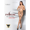 Телесные колготки с открытым доступом Passion TIOPEN 011 beige 1/2 (20 den), с контрастными шортикам