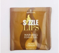 Пробник масажного гелю Sensuva - Sizzle Lips Salted Caramel (6 мл)