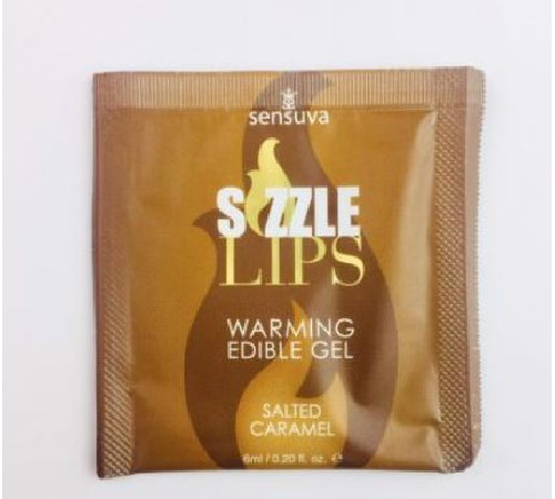 Пробник массажного геля Sensuva - Sizzle Lips Salted Caramel (6 мл)