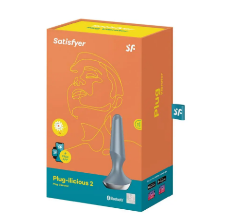 Анальна пробка з функцією керування смартфоном SATISFYER PLUG-ILICIOUS 2 ICE BLUE