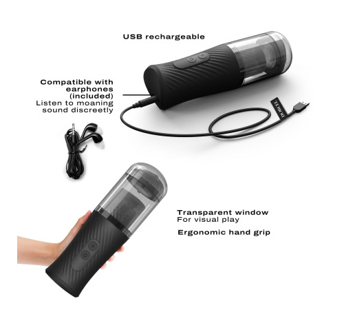 Автоматический мастурбатор Dorcel THRUST BLOW, голосовое сопровождение, присоска