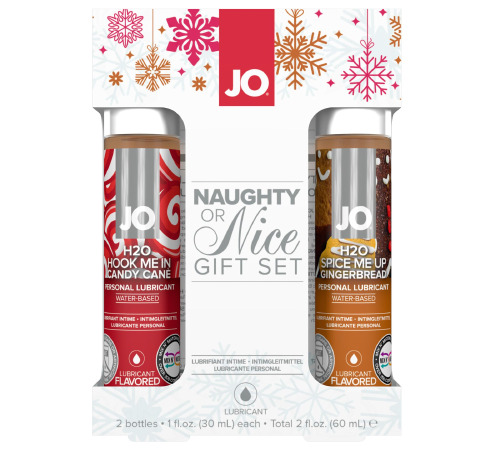 Набір лубрикантів System JO Naughty or Nice Gift Set – Candy Cane & Gingerbread (2×30 мл)