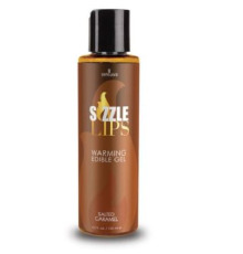 Согревающий массажный гель Sensuva - Sizzle Lips Salted Caramel (125 мл), без сахара, съедобный