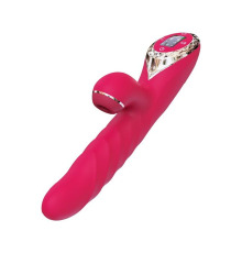 Вибратор-кролик с вакуумной стимуляцией и вращающимся стволом KISTOY A-King Max Red