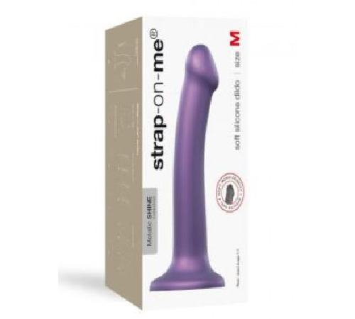 Насадка для страпона Strap-On-Me Mono Density Dildo Violet M, диам. 3,3см, однослойный силикон, гибк